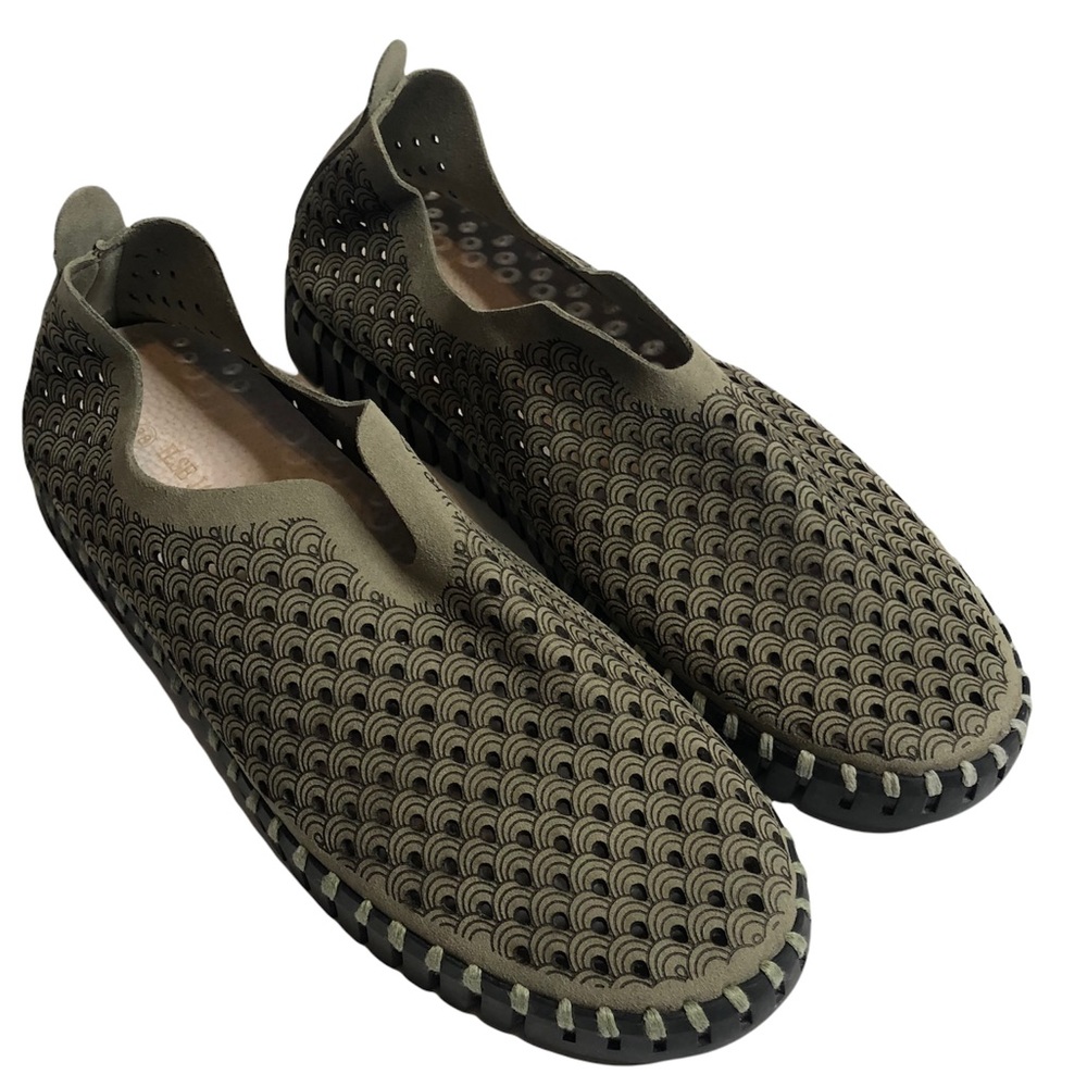 ILSE JACOBSON Hornbaek Tulip Perforated Slip On Sneaker Green 38 / 8